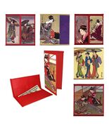JAPANESE GEISHA WALLET Paper Bi-Fold Checkbook Cover Ukiyo-e Asian Women... - $8.95