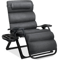 Zero Gravity Chair Oversized , Folding Outdoor Recliner W/ Removable Cushion - £118.45 GBP