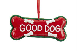 Kurt S. Adler &quot;Good Dog&quot; Claygough Dog Bone Pet Theme Christmas Ornament - £7.14 GBP
