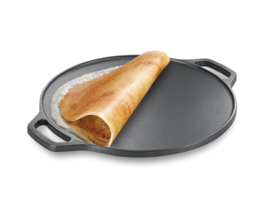 Authentic Cast Iron Dosa Tava - Non-Stick Skillet for Perfect Crepes and... - £48.95 GBP