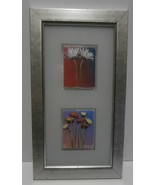 Floral Photo Wall Decor; Silver Wood Frame, Frosted Glass - £15.85 GBP