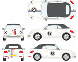 Herbie Laminated Car Decal Graphics Set 2013-2019 cabriolet beetle loveb... - $152.99