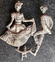 Vintage Mexico Sterling Silver Ballerina Polka Dancers Figural Pin Brooc... - £236.07 GBP
