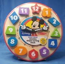 Disney Melissa & Doug Wooden Sorting Clock Movable Clock Hands 3+ Educational - $14.46