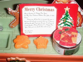 Christmas Gingerbread Cookie Tin &amp; Santa Note fits Loving Family Dollhou... - $5.93