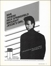 Rick Springfield 1985 Jessie&#39;s Girl advertisement 8 x 11 BMI b/w ad print - $4.00