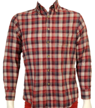 Pendleton Button Up Shirt Mens S Oceanside Red Plaid 100% Cotton Long Sl... - $17.62