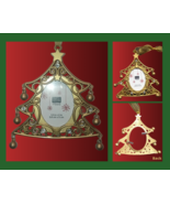 Golden Frame Christmas Tree Shaped Embellished Stones Photo Hanger Star ... - £6.32 GBP