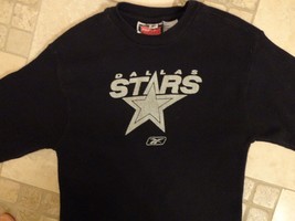 NHL Reebok Dallas Stars Hockey Black Thermal Long Sleeve Shirt Youth L Nice - £12.77 GBP