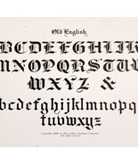 Old English Font Example 1899 Victorian Craft Supply Art Drawing Ephemer... - $364.86 MXN