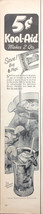 Vintage 1953 Kool-Aid 5 Cents Makes 2 Quarts 6 Delicious Flavors Print Ads   - £4.38 GBP