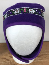 Purple Floral Chinstrap Winter Hat Large - $1,000.00