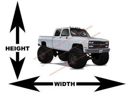 White Monster 4x4 Crew Cab Pickup Truck Car Art Wall Decal - £10.38 GBP+