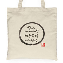 Calligraphy Tote Bag This Moment Is Full Of Wonders Handbag Cotton Women... - £13.41 GBP