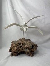 John Perry Studio Art 2 Seagull Sculpture On Burl Wood-Signed - $79.99