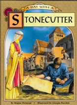 A Day with a Stonecutter by Regine Pernoud (Library Binding) HC Middle Ages - $6.95