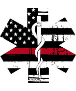Thin Red Line Decal - Tattered Flag EMS Star Rescue Window Decal - Vario... - £3.88 GBP+