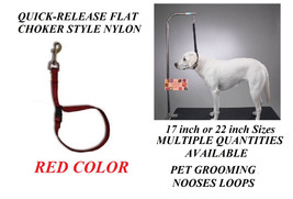 Red Flat Choker Quick Release Restraint Noose Loop For Grooming Table Arm Bath - £11.00 GBP+