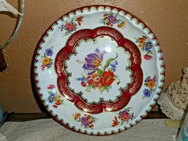 1971 Daher Decorated Ware Round Tin Bowl Beautiful Flower Design Made in... - $11.72