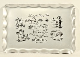 Vintage Barbados Souvenir Aluminum Map Large Serving Tray West Indian Craftsmen - £11.66 GBP