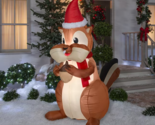 NEW Gemmy 6.5 ft. Animated Inflatable Chipmunk w/ Acorn Christmas Decora... - $121.54