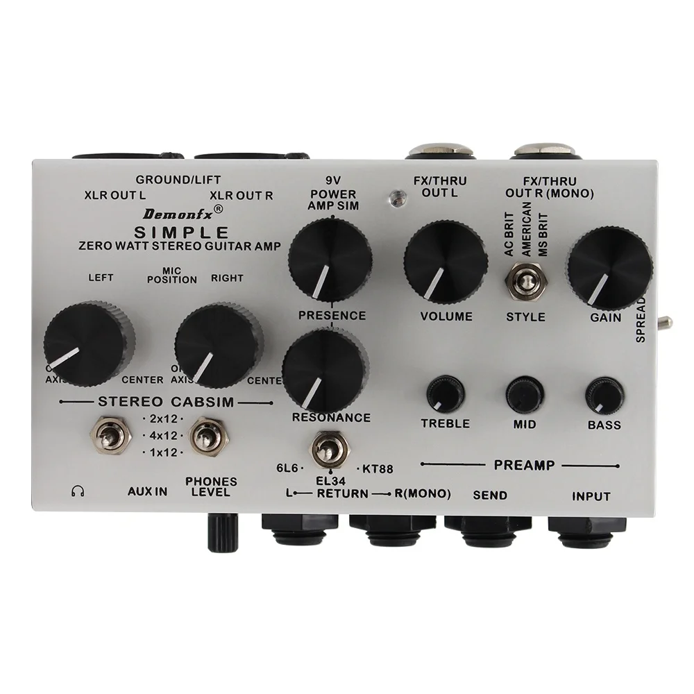 Demonfx SIMPLE Guitar DI Box Effect Pedal Preamp Simulator Power Amp Sim... - $99.10
