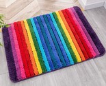 Rainbow Bath Mat Colorful Bathroom Rugs Super Soft And Absorbent Microfi... - $31.99