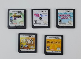 Lot of 5 Nintendo DS Kids Games-No Boxes Hanna Raven Crossword Makeover BrainAge - £16.39 GBP