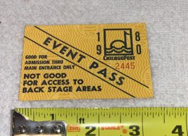 CHICAGOFEST 1980 TICKET PASS Alice Cooper Aretha Franklin Ray Charles Ep... - $29.98