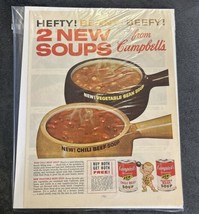 1961 Campbell&#39;s Kids Soup Advertising Page In Clear Plastic Cover - £11.08 GBP