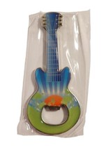 Guitar Shaped Bottle Opener / Magnet Colorful Palm Trees Great Gift 4.5&quot;L  New  - £5.54 GBP