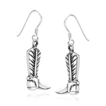 Stylish Cowboy Boots Sterling Silver Dangle Earrings - £15.41 GBP