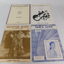 Lot of 4 Vintage 1950s 1960s Era Sheet Music Quiet God World Blues Sam&#39;s Song - £15.16 GBP