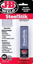 J-B Weld SteelStik Steel Reinforced EPOXY stick METAL Grey ADHESIVE Glue... - $21.32