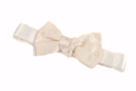 Alexis Mabille Mens Bow Tie Elegant Luxury Silk Cream Made In France - £155.11 GBP