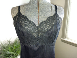 Vassarette Full Black Slip Size A 36 Lace Top Vintage 1960s 100% Nylon - £19.08 GBP