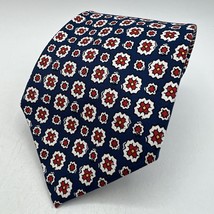 Lauren Ralph Lauren Mens Tie Blue Red Geometric Flower Paisley Silk Ital... - $24.99