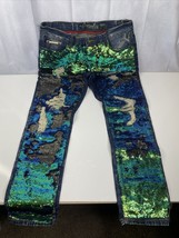 Heritage By America 36x33 Denim Distillery JEANS with Sequins - £69.53 GBP