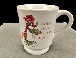 Christmas Keepsake Mug, Vintage Holly Hobbie Footed Genuine Stoneware, M... - $14.65
