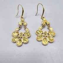 Yellow Lemon Citrine Like Color Earrings Faceted Simulated Crystal Acrylic Beads - £5.90 GBP