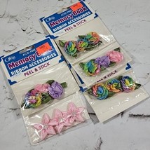 Vintage Ribbon Roses Lot Of 5 Packs Pink Rainbow Craft Sewing Embellishm... - $14.84