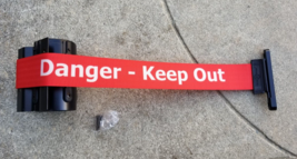 Tensabarrier Black  w/ a Red &amp; White Belt Barrier, Danger Keep Out - £31.23 GBP