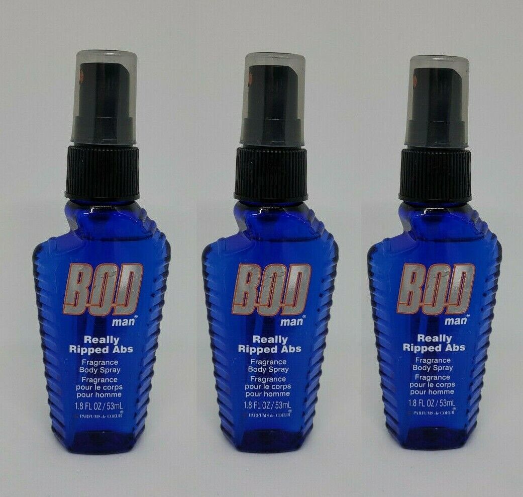 Primary image for 3 Bottles of BOD Really Ripped Abs by Parfums De Coeur Body Spray 1.8 oz RARE