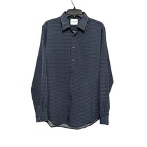 C-Lab NYC Mens Button-Up Shirt Blue Checkered Long Sleeve Slim Fit Stret... - £26.95 GBP