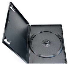 10 SINGLE DVD DVD-R CASE MOVIE STORAGE BOX PUSH HUB BLACK - £10.22 GBP