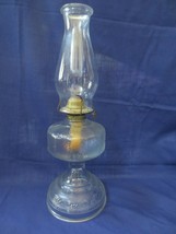 Vtg  Pebble finish &amp; Plum oil lamp w/ chimney P &amp; A Risdon burner - £39.96 GBP