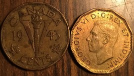 1943 Canada Tombac 5 Cents Coin - Condition G Or Better - £1.40 GBP