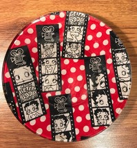 Handmade 8 inch Round Decorative Fabric Backed Betty Boop Glass Plate - £7.99 GBP