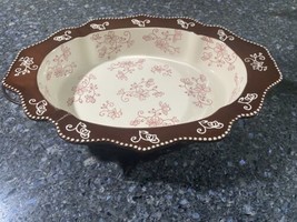 Temptations By Tara Cranberry Floral Lace Baking Dish W/Metal Rack 1.5 Quart - $19.00