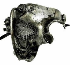 Steampunk Consolidator Punk Masquerade Mask Men Antique Silver - £19.77 GBP